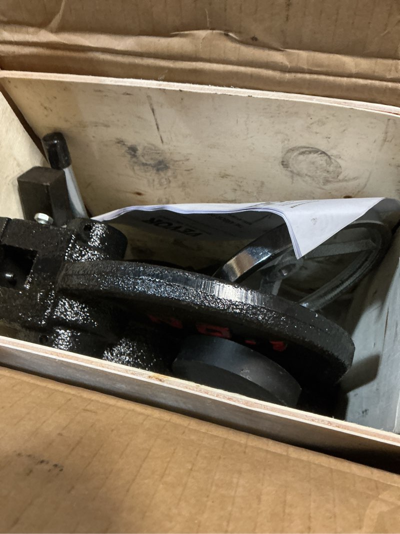 Condition photo showing As Is for VEVOR Arbor Press, 1 Ton Manual Arbor Press with Handwheel, 5.9" Maximum Height, Cast Iron Heavy-duty Manual Desktop Arbor Press, Precision Hand Press for Stamping, Bending, Stretching, Forming 1T Manual, with Handwheel