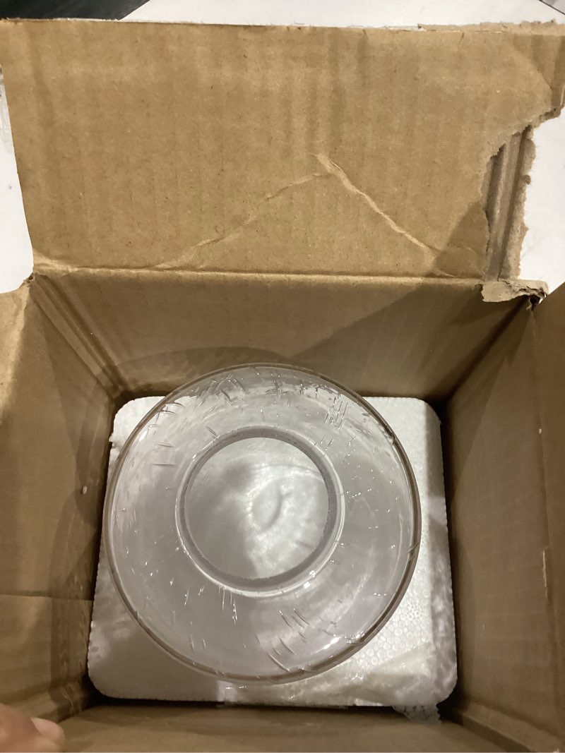 Condition photo showing Good Condition for clear bubble seeded glass shade, cylinder glass lamp shade light fixture replacement glass globe with 1-5/8-inch fitter opening, diameter 3.9”height 5.9"