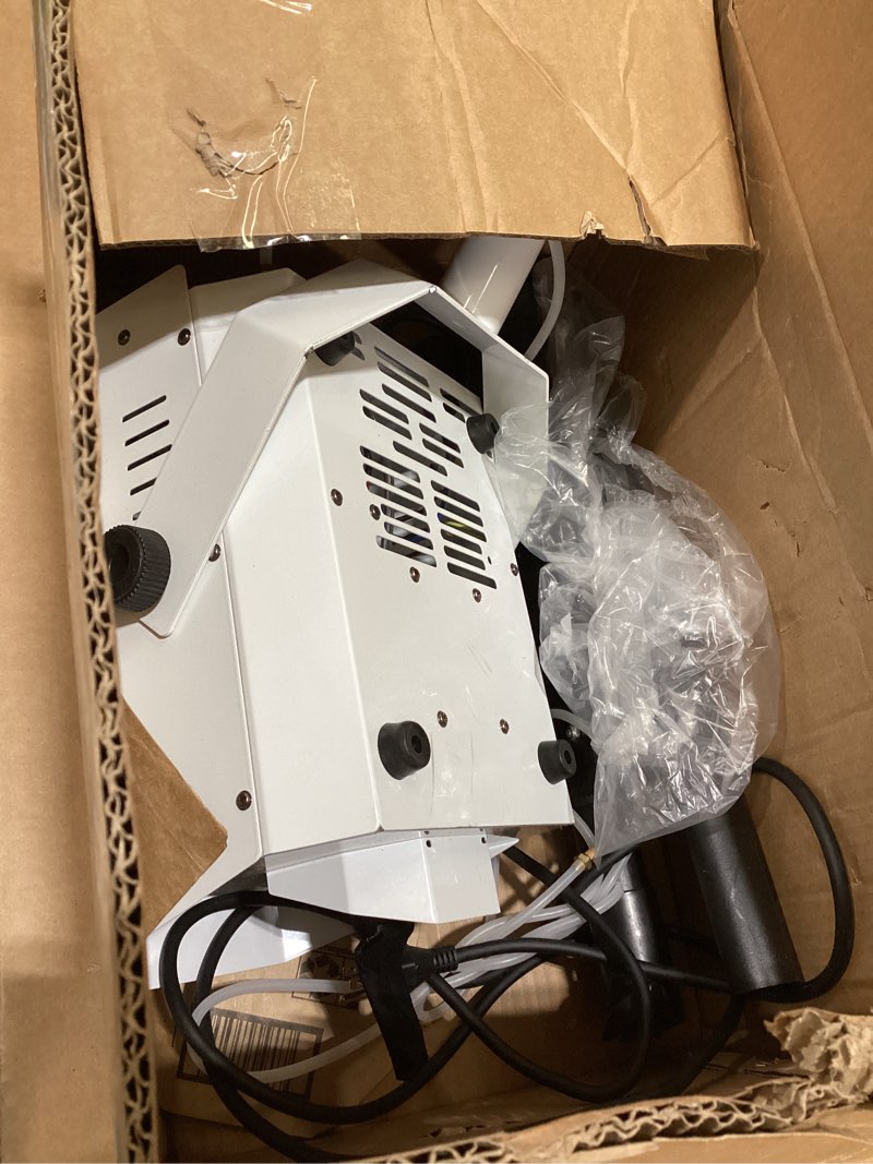 Condition photo showing As Is for LANGXUN 1500W Snow Machine with Manual & Wireless Remote Control | Large Output Snowmaking Machine for Indoor & Outdoors | Adjustable Snowflake Size | Perfect for Christmas, Weddings, and Parties