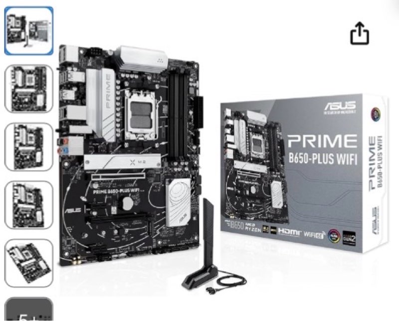 asus prime b650-plus wifi amd b650 am5 ryzen™ desktop 9000 8000 & 7000 atx motherboard, ddr5, pcie 5.0 m.2, 2.5gb lan, wifi 6e, hdmi™, sata 6 gbps, usb type-c®, bios flashback™, thunderbolt™ 4 header