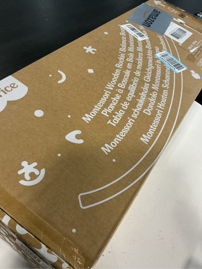 Condition photo showing Good Condition for Fisher-Price Wood Montessori Toy Rockin' Balance Board, American Montessori Society Seal of Excellence, 31.7-Inch Wooden Motor Skills Learning Activity for Kids Ages 3+ Years(Amazon Exclusive)