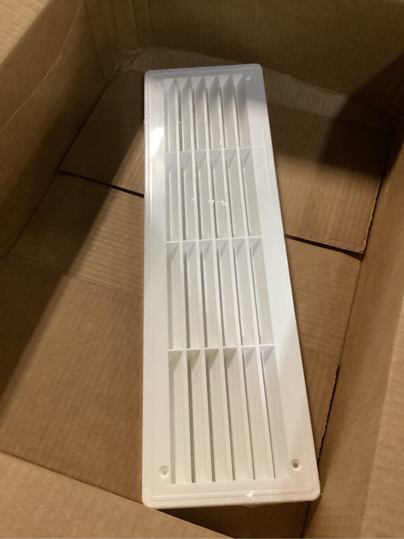 Condition photo showing Good Condition for Repa Market 18" x 5" Inch (Outer Size) White Plastic Louvered Door Vents for Interior Doors – 2 Sided Two Way Door Air Return and Intake Cover – Door Air Vent Grille Rectangular Door Vent 1 White