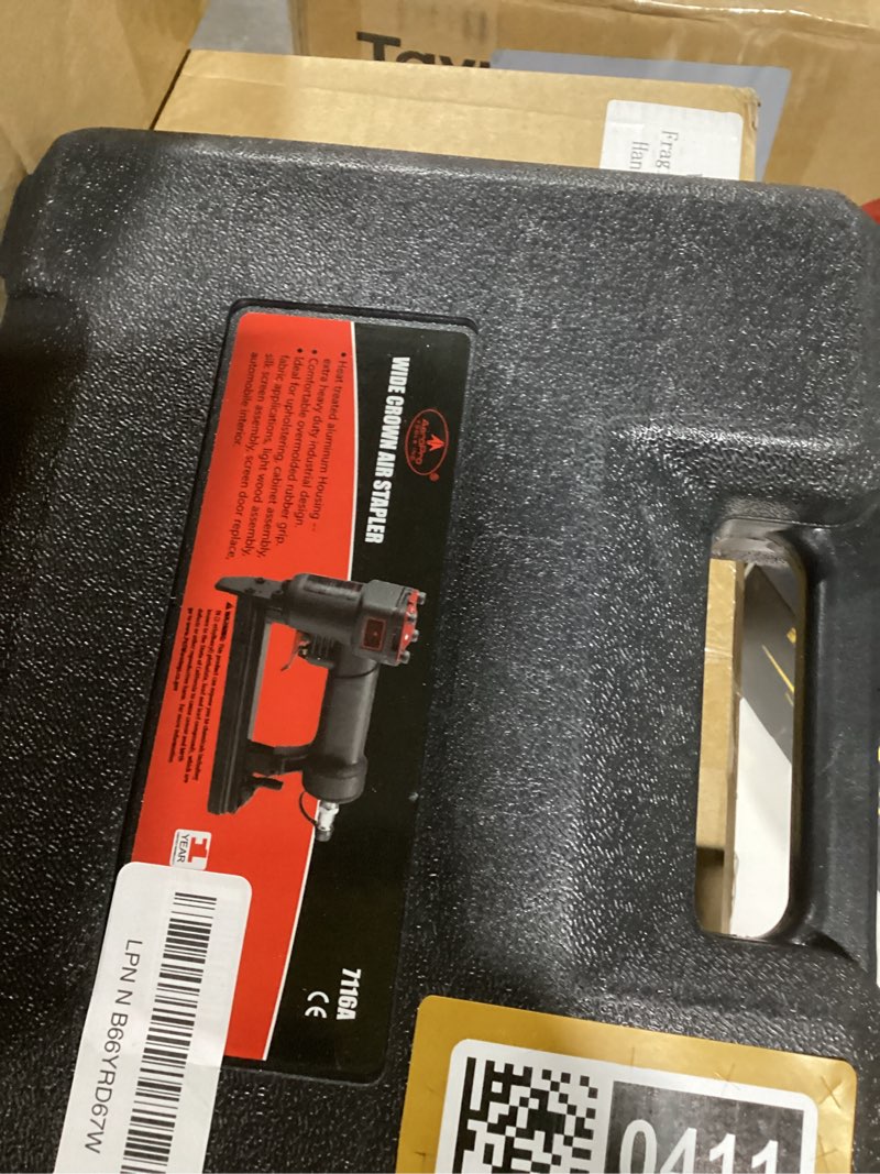 Condition photo showing New/Like New for AEROPRO Tools 7116A 22 Gauge Air Stapler Pneumatic Staple Gun, 71 Series 3/8 Inch Crown 1/4-Inch to 5/8-Inch Upholstery Stapler for Upholstering, Woodworking and DIY Projects 7116A-22Gauge