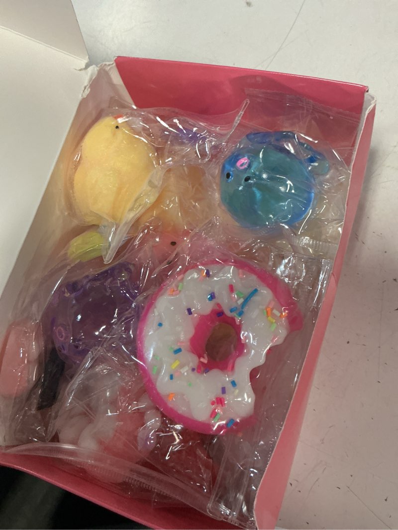 Condition photo showing New/Like New for 20pcs taba squishy pack fidget toys, include squishies chick, cat paws, hamster, strawberry toys, sensory toys for kids, classroom birthday gifts, goodie bag stress relief toys (11big+9small)