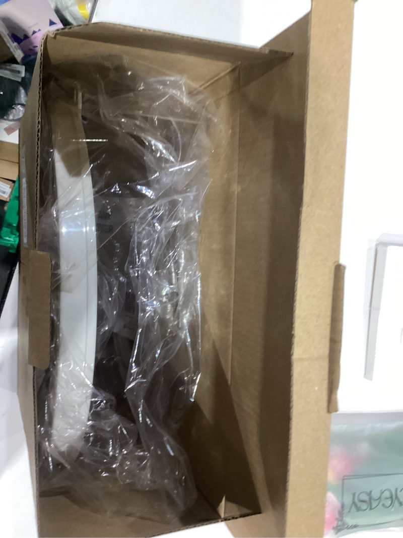 Condition photo showing Good Condition for Microwave Food Cover, 12 Inch Microwave Splatter Cover with Water Steamer and Integrated Handle, White Clear Splatter Guard Microwave Cover for Food, Microwave Lid Gifts for Mom 12 Inch White