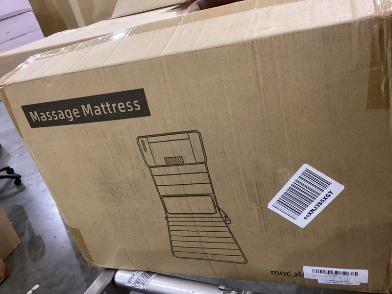 Condition photo showing As Is for Full Body Massage Mat with Heating, Vibration Back Massage Chair Pad with Shiatsu Neck Massage Pillow for Pain Relief, 10 Vibration Motors & Wired Remote, Gifts for Men, Women 65x19.7