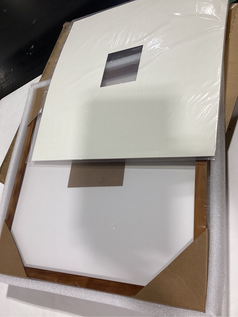 Condition photo showing Good Condition for artisane, 18x18”, picture frame, gallery frame, walnut picture frame, oversized mat (4x4”, 5x7”, 4x6”)
