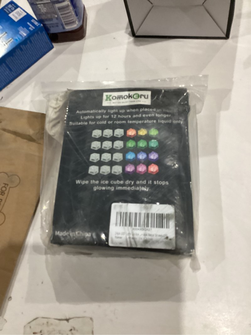 Condition photo showing New/Like New for 20 Pack Light Up Ice Cubes for Drinks, LED Ice Cube with 5 Pcs Stainless Steel Metal Straws, Water Activated, Change Colors, Food Grade, Flashing for Bar Club Party Wedding Decor