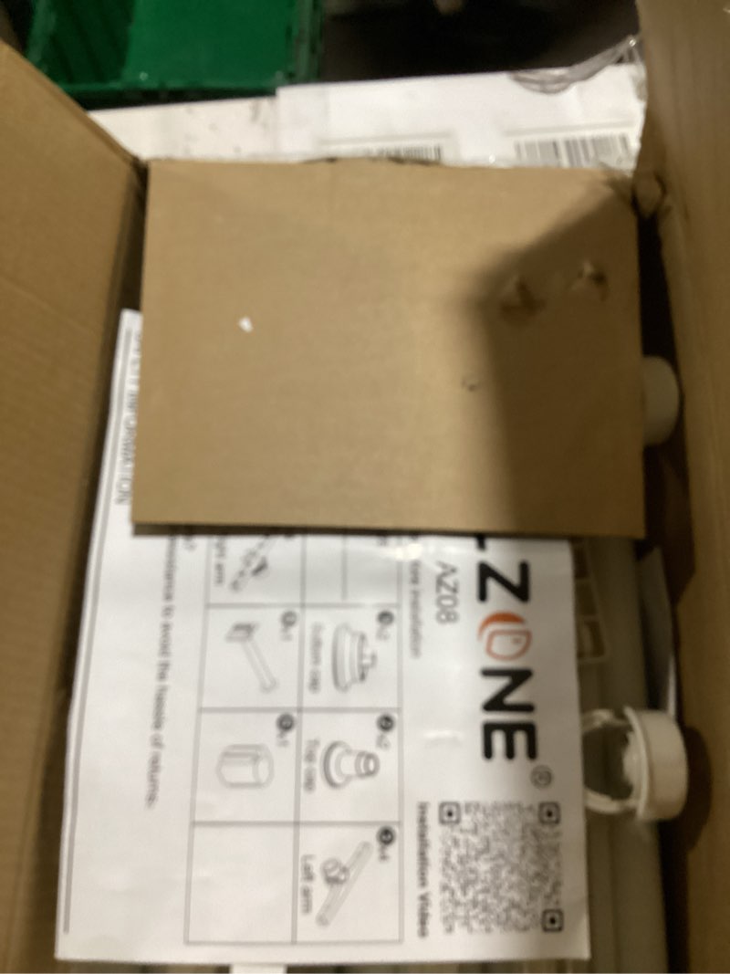 Condition photo showing New/Like New for allzone adjustable over the toilet storage shelf, 4-tier ample over toilet bathroom organizer and storage,tension mounted above toilet storage cabinet for versatility, fits 64-113 inch heights, white white expandable