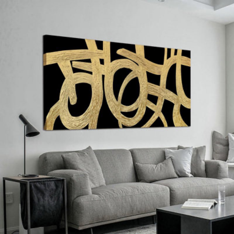 Canvas Wall Art Decor Canvas Wall Art For Living Room Abstract Art Black and Gold Wall Art Decor Mod 3’11x 2
