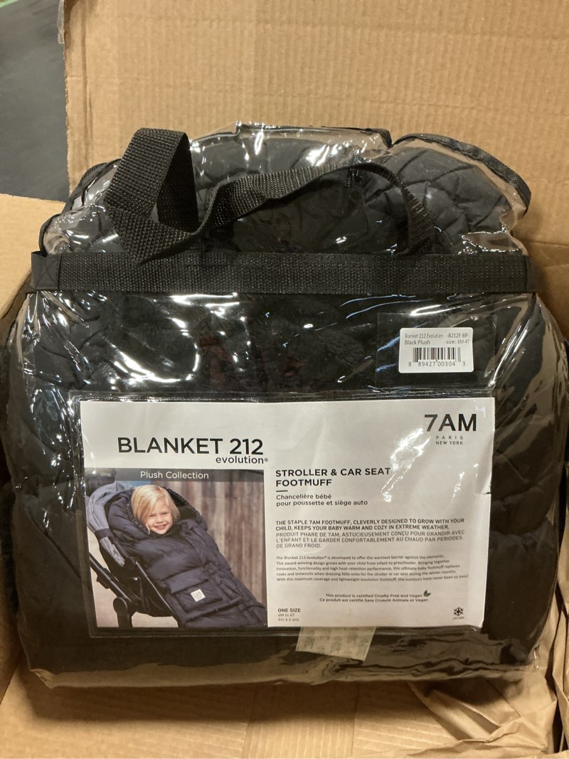 Condition photo showing Good Condition for 7AM Enfant Stroller Blanket 212 - Adjustable Baby Car Seat Zipped Blanket for Babies Winter, Unisex Multi Purpose Fleece Lined Warm Hooded Toddler Footmuff Water Repellent | (6M - 4T) Black Plush