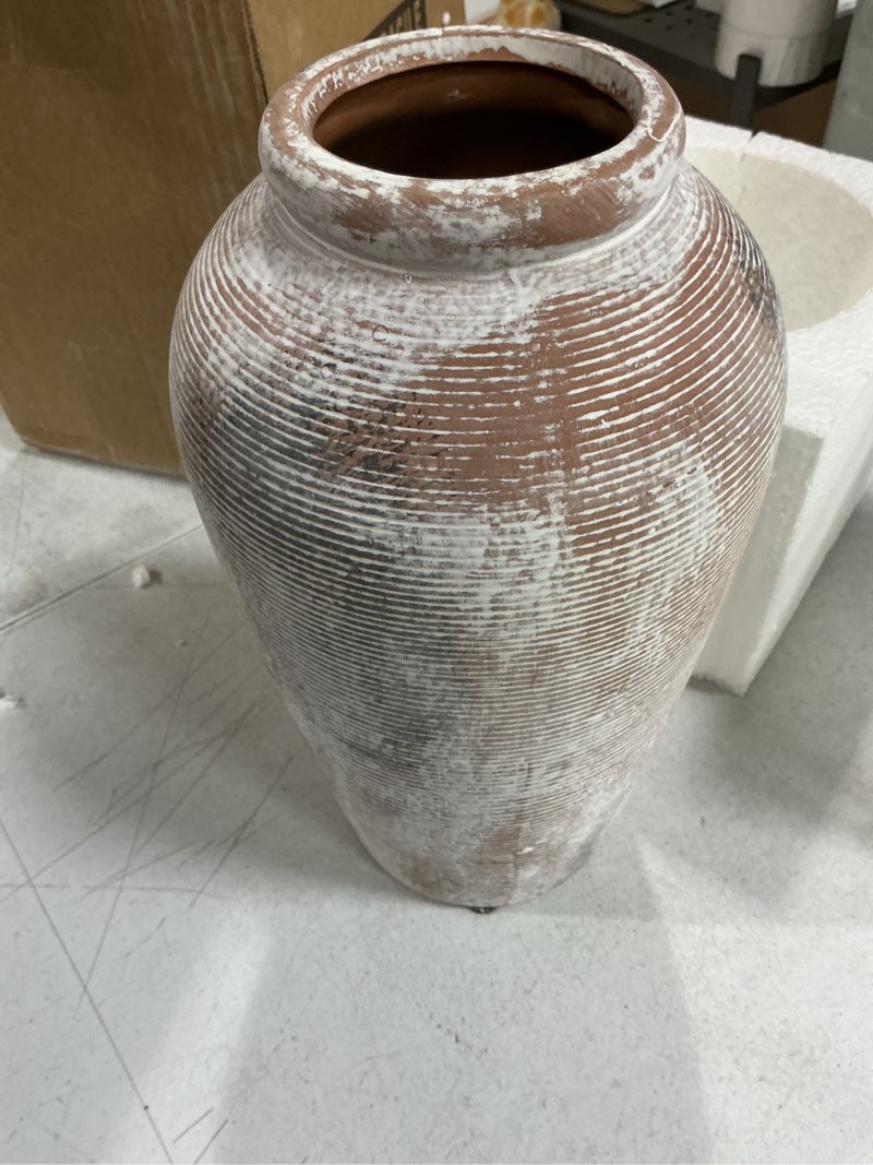 Condition photo showing Good Condition for large vintage ceramic vase - 11 inch farmhouse rustic flower vase,large vases for decor living room dining table home decor and housewarming gift 11.2inch