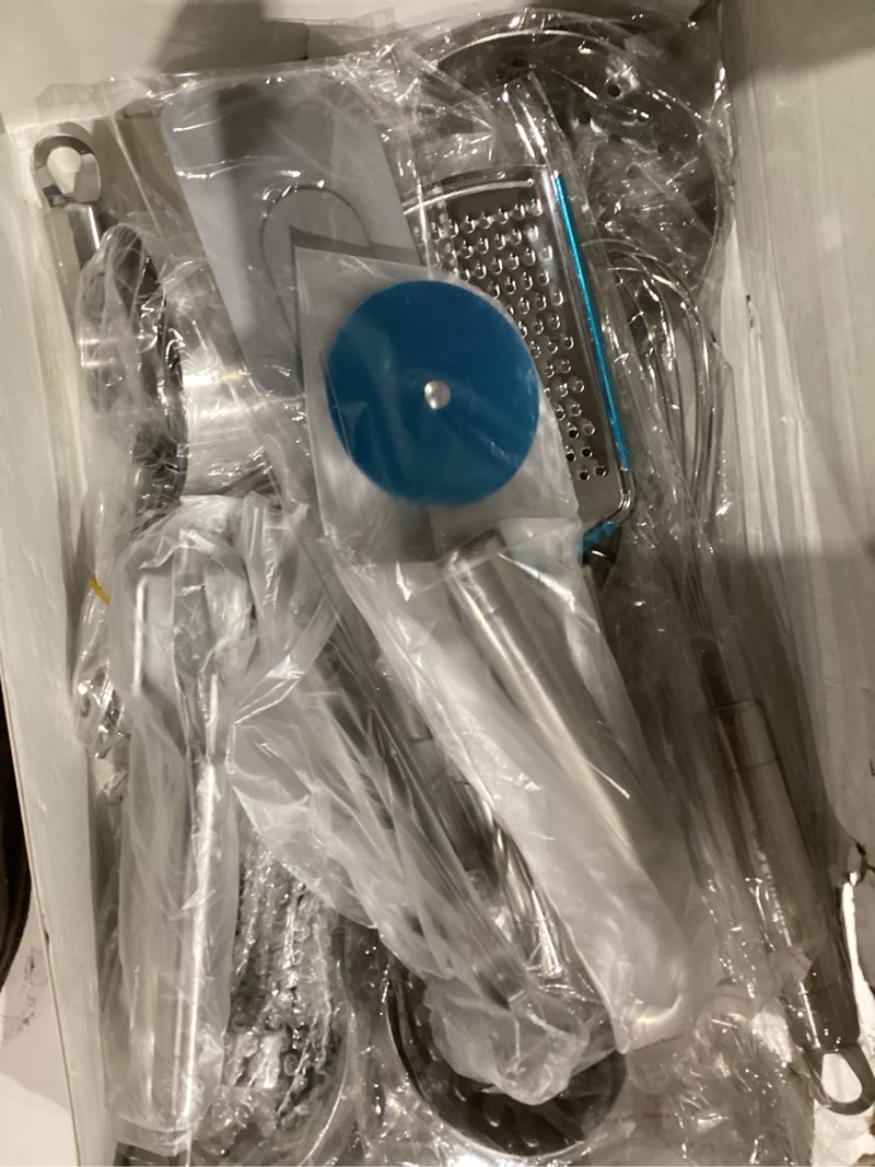 Condition photo showing New/Like New for Stainless Steel Kitchen Utensil Set- Fungun 28 Pcs Cooking Nonstick Cookware Set with Spatula - Best Gadgets Tools Kitchen Accessories Primary color