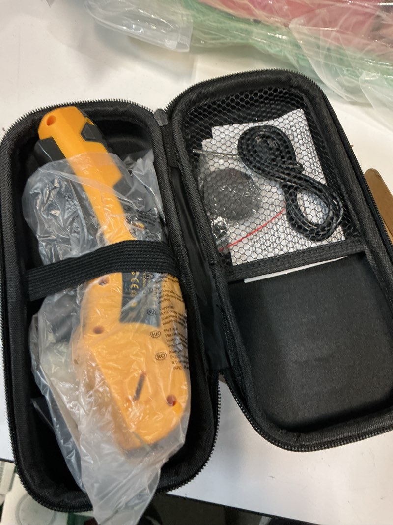 Condition photo showing New/Like New for 2026 new 3000mah cordless electric scissors, cardboard box cutter with 4 blades, safety lock & led light, storage box, 300rpm, 4.2v electric cutter for fabric carpet carton plastic leather cloth yellow-orange 1