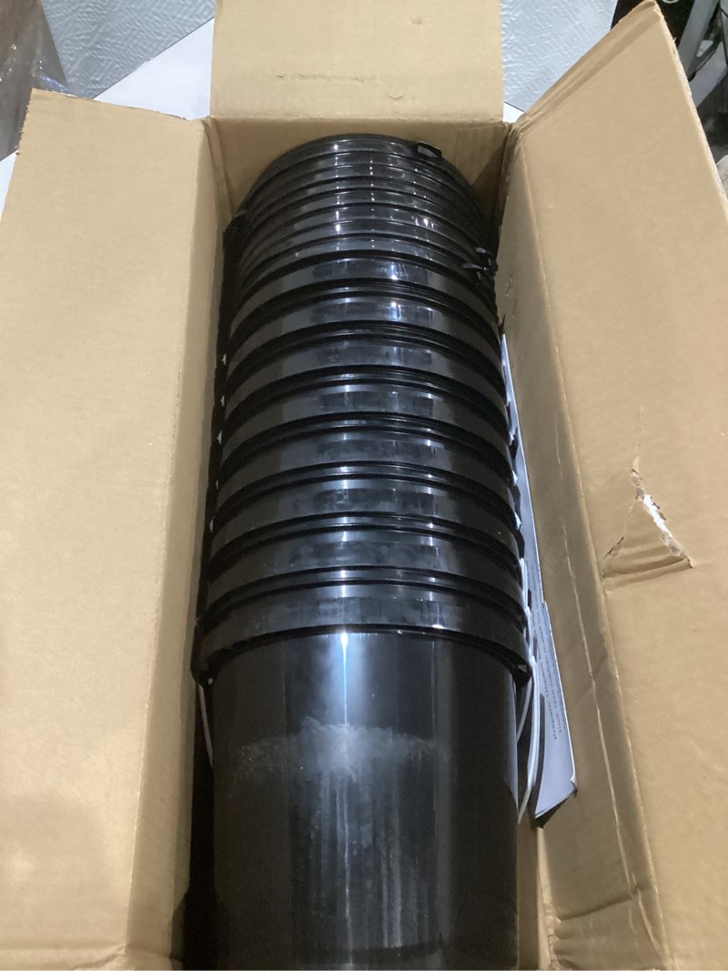 Condition photo showing Good Condition for 0.8 gallon buckets (8-pack) with lids - made of pp plastic - multi-use pail for seed storage, chicken feed, pet food, laundry soap & organizing (black, 4/5 gal) 4/5 gal black