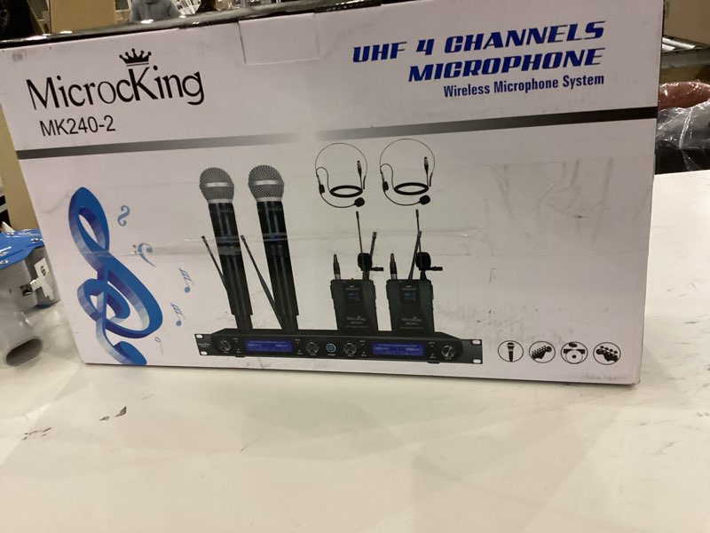 MicrocKing Wireless Microphone System, UHF Cordless Mic Set with 2 Handheld Mics/2 Lavalier Bodypack