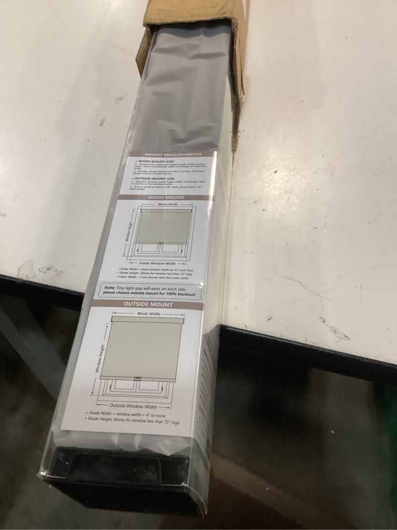 Condition photo showing Good Condition for Cordless Blackout Roller Shades Blinds for Windows Free-Stop,Pull Down Room Darkening with Valance,Thermal Insulated Woven Fabric Window Door Blinds for Home,Office,Black 31.5" W x 72" H 31.5"W x 72"H Black