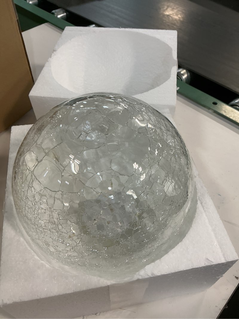 Condition photo showing Good Condition for crackle globe led lamp battery operated with timer, lighted glass orb for living room & festival christmas decoration, indoor glowing night light sphere table lamp for mother's gift, glass ball light 5 inch