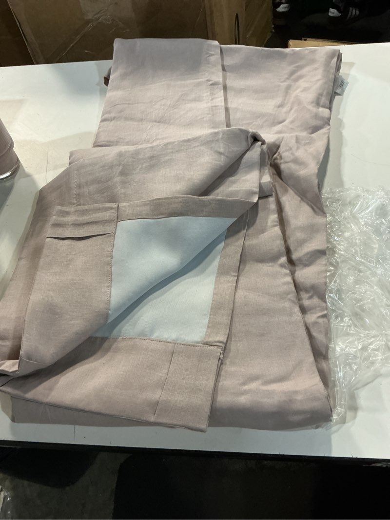Condition photo showing Good Condition for european linen curtain - single panel, rose quartz (48x108)