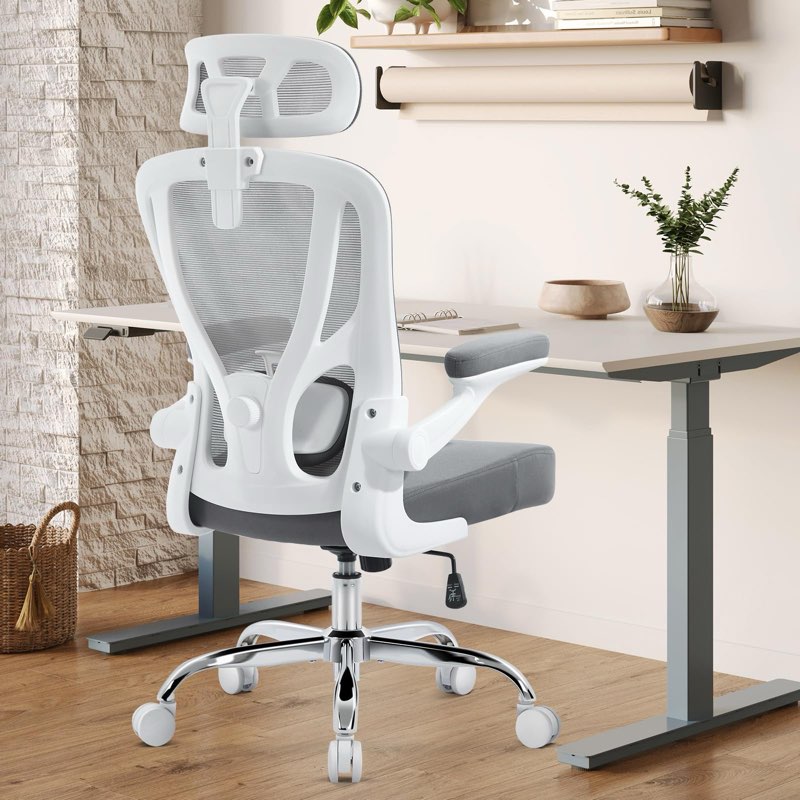 zeonsit ergonomic office chair, high back mesh desk chair with adjustable lumbar support & headrest,