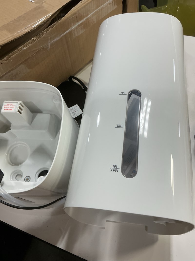 Condition photo showing As Is for 15L/4Gal Humidifier Large Room, 600mL/h Misting, 1200ft² Coverage, Auto Humidity Control, 72H Runtime, Top Fill, Aroma Diffuser, Sleep Mode, 12H Timer, Auto Shutoff Protection Black