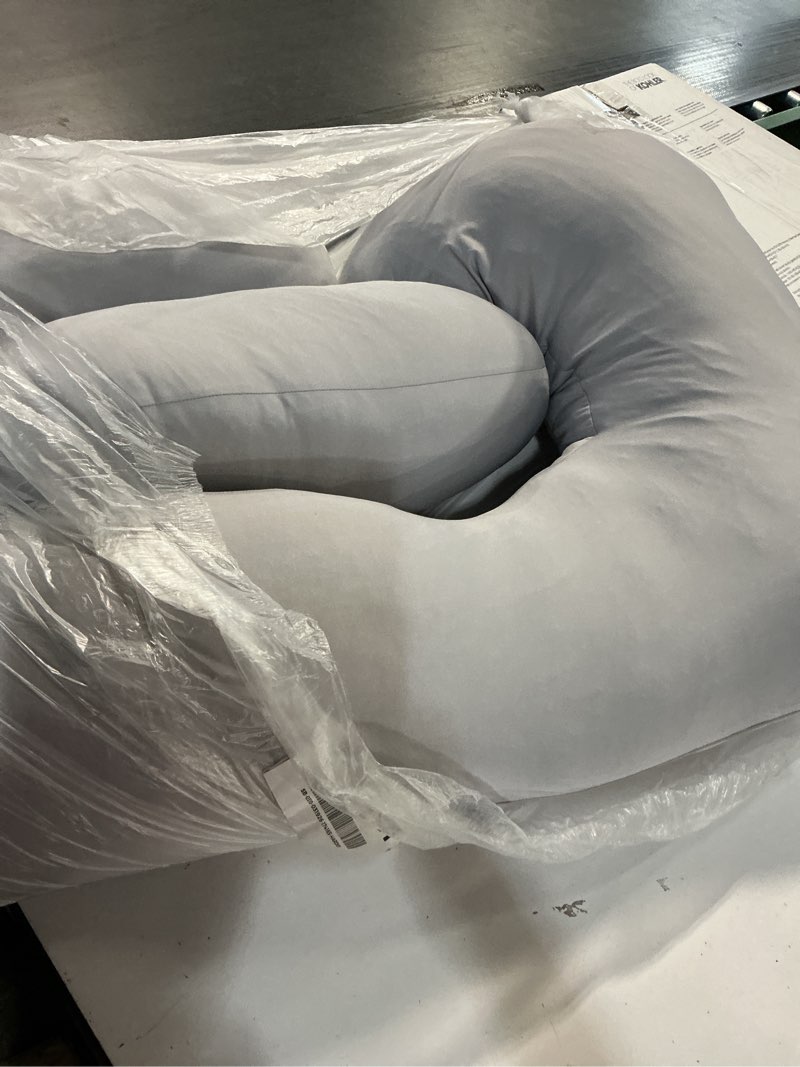 Condition photo showing Good Condition for sasttie cooling pregnancy pillows for sleeping, u shaped full body pillow with removable cover, pregnant women must haves, maternity essential, light grey 57 inch light grey