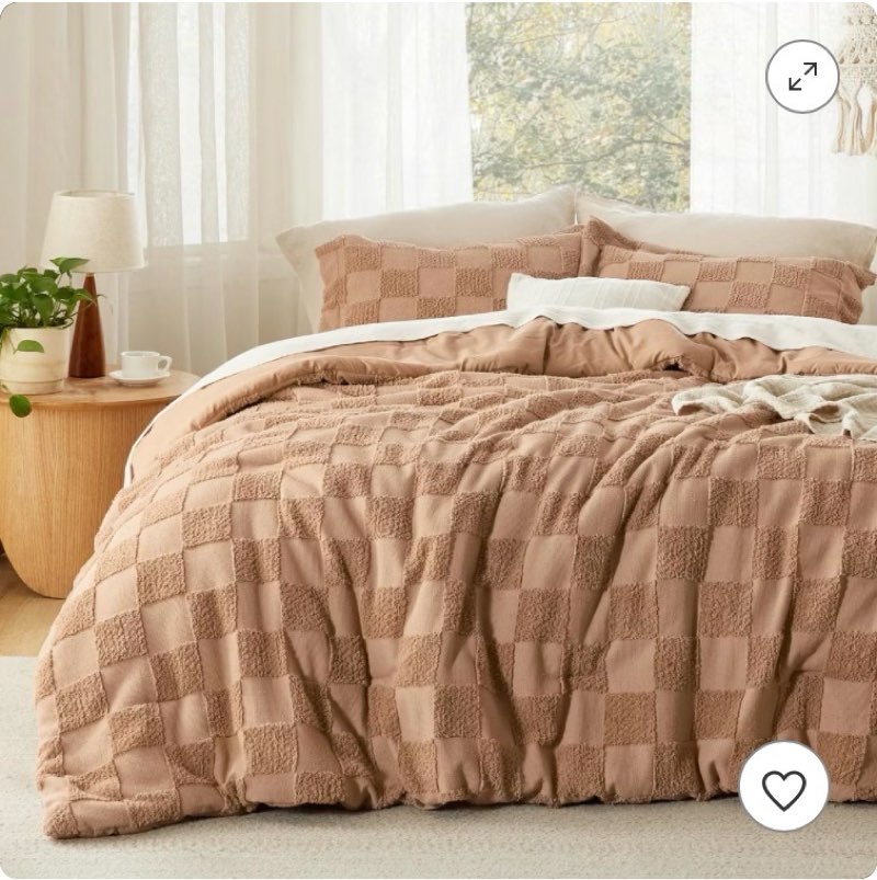 3 pieces bedsure king size comforter set taupe tufted checkboard boho tufted checkered farmhouse shabby chic bedding valentine gift oekotex certified