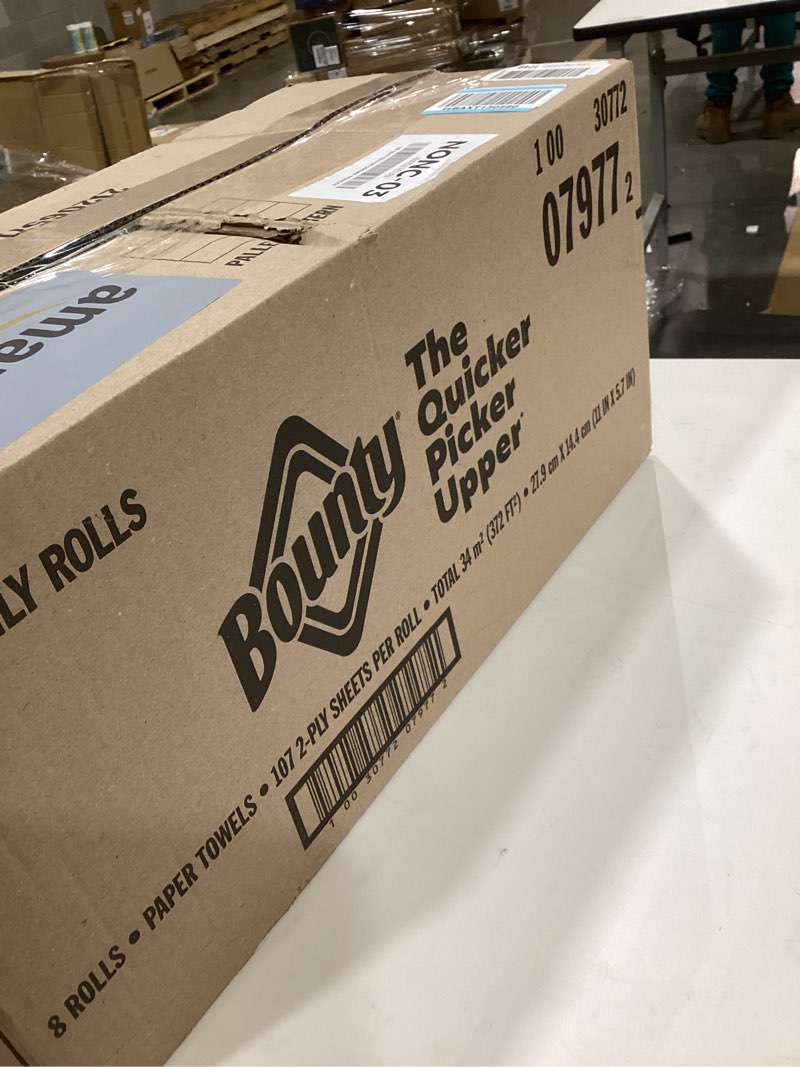 Condition photo showing Good Condition for Bounty Quick Size Paper Towels, White, 8 Family Rolls Family 8 Rolls (107 Sheets)