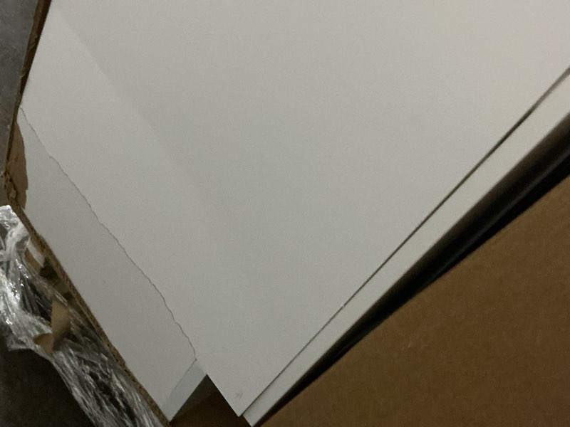 Condition photo showing As Is for project source 24-in white single sink bathroom vanity with white cultured marble top