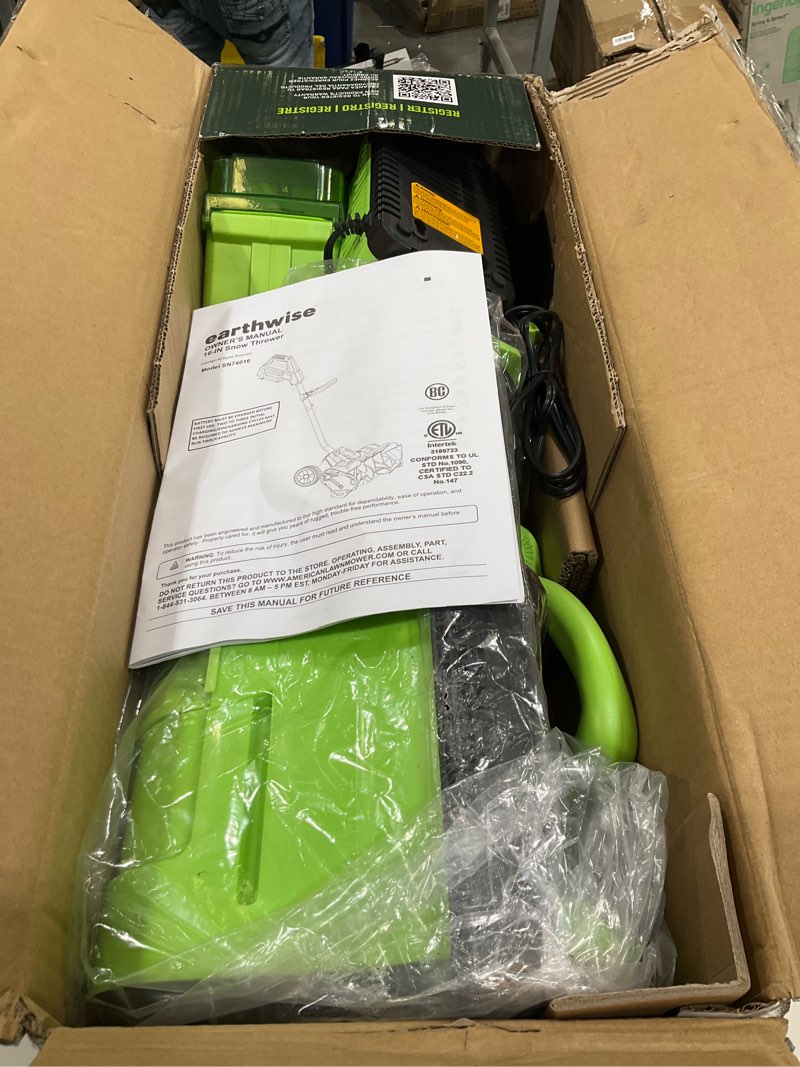 Condition photo showing Good Condition for Earthwise SN74016 40-Volt Cordless Electric Snow Shovel, Brushless Motor, 16-Inch width, 300lbs/Minute (Battery and Charger Included)