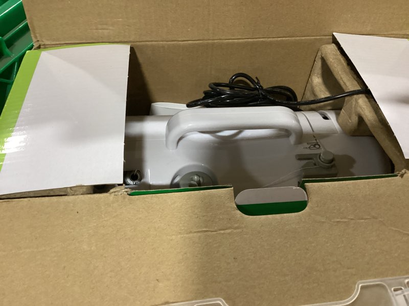 Condition photo showing As Is for portable tabletop beginner mini sewing machine for home use, compact and easy-to-use sewing machine for quick repairs, diy crafts and alterations, giftable sewing machine for beginners (gray)