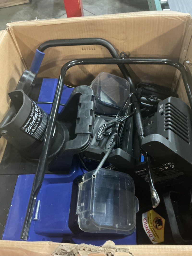 Condition photo showing Good Condition for Westinghouse WSnow22 48V Cordless Snow Blower 22 Inch Kit, Steel Auger, LED Lights, 1600W Brushless Motor, 25ft Throwing Distance, Plows 840lbs/min, Compatible with Snow Joe Batteries 22 Inch with Battery/Charger