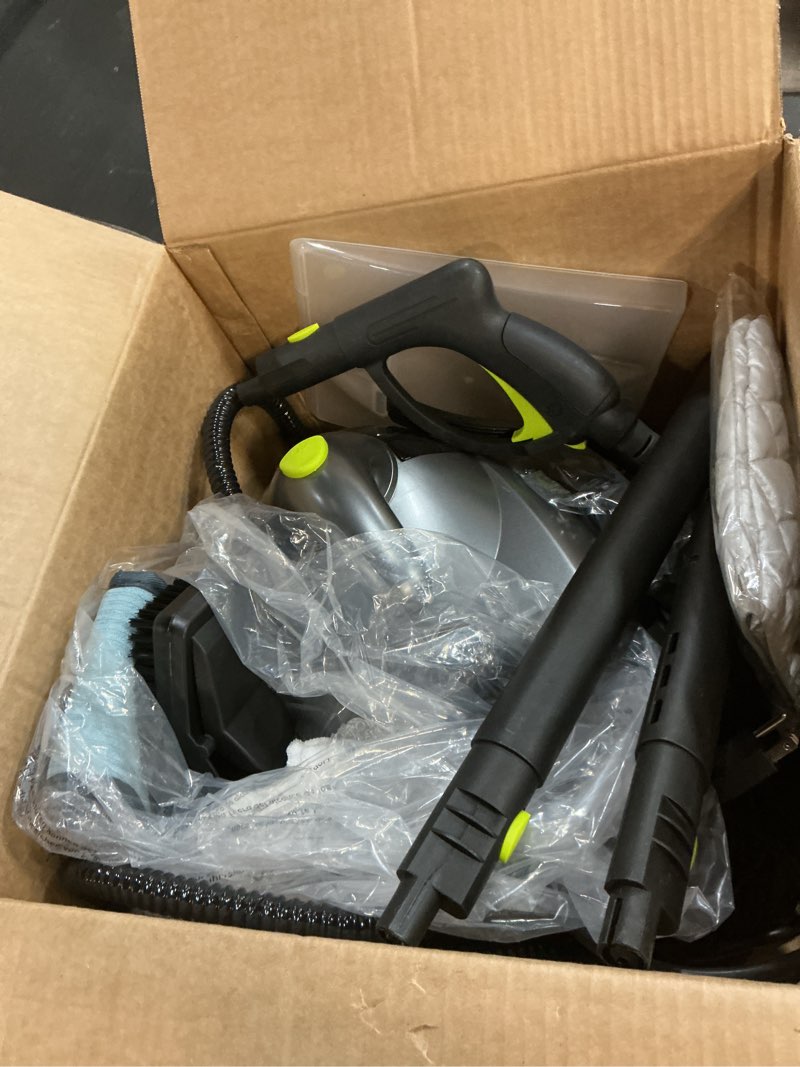 Condition photo showing Good Condition for Heavy-Duty Steam Cleaner - 1500W Multipurpose Handheld Floor Steamer with 22 Accessories 16ft Cord for Home, Car Detailing, Tile, Grout, Carpet, Wallpaper, Upholstery, Window, Deep Cleaning