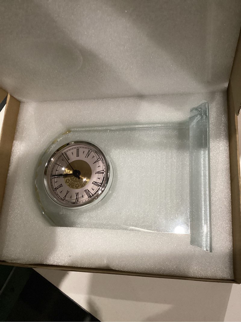 Condition photo showing New/Like New for Retirement Clock for Men & Women - Personalized Retirement Gifts for Coworkers?Leader?Confidant Desk Clock with Silent Time Display, Special Office Gifts for Retirement Party Crystal Clock
