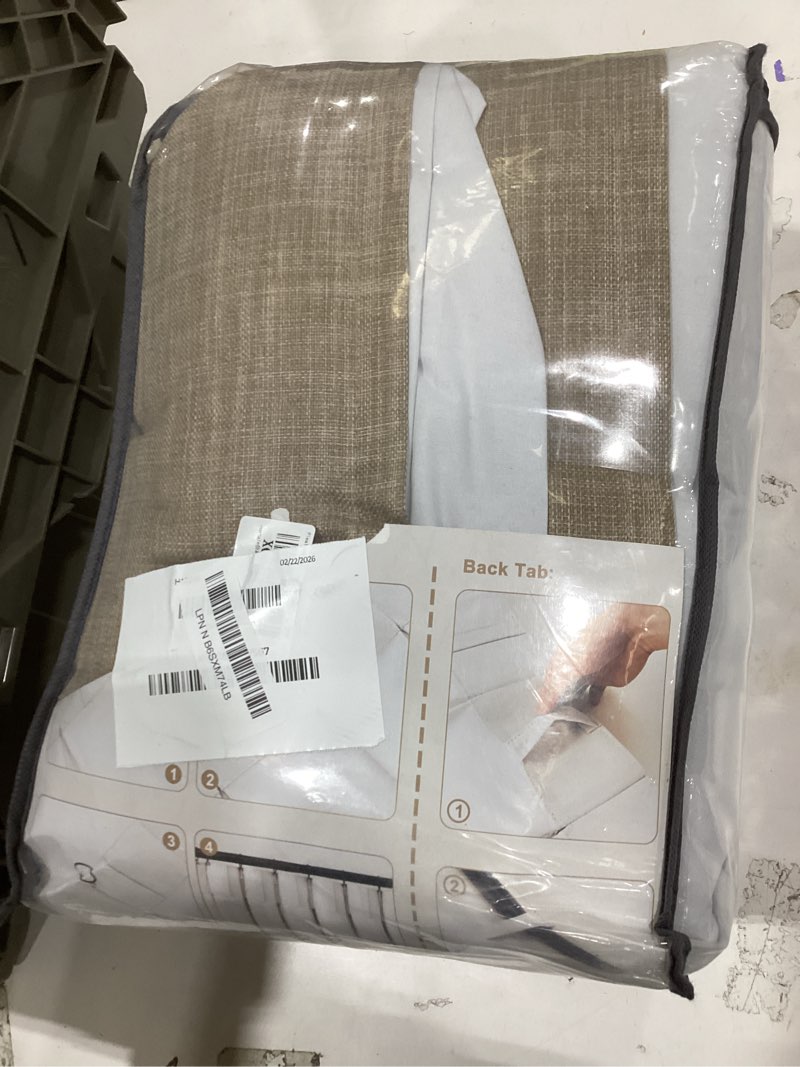 Condition photo showing Good Condition for extra wide 70 inch natural linen blackout bedroom curtains 90 inches long 2 panels set, memory trained pinch pleated thermal curtain room darkening soundproof farmhouse dual layer windows drapes burg linen 70"w x 90"l (pack of 2)