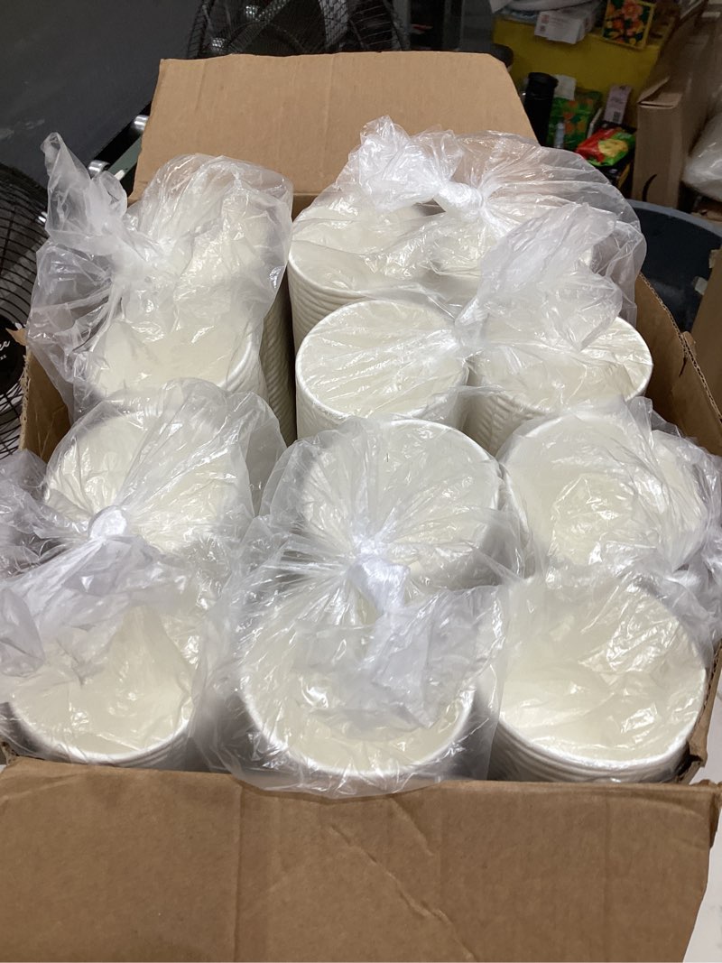 Condition photo showing New/Like New for racetop 1000 pack 8 oz paper coffee cups disposable, hot coffee cups 8oz, office coffee cup (8 oz 1000 pack) (white, 1000) 8 oz white solid 1000.0