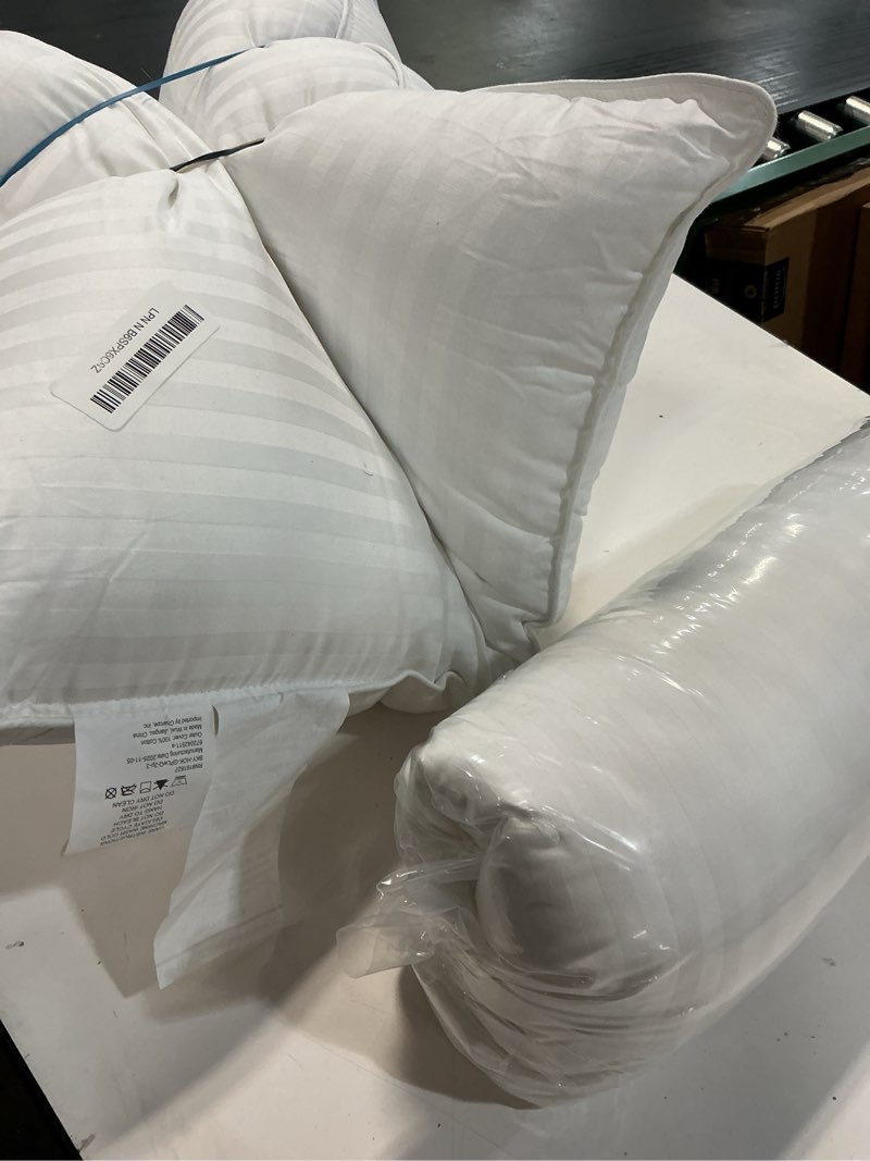 Condition photo showing Good Condition for beckham hotel collection bed pillows standard/queen size set of 2 - original soft down alternative pillow for sleeping - soft support for back, stomach or side sleepers queen / standard white
