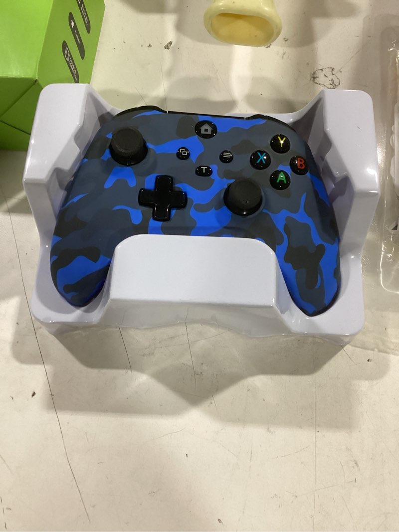 Condition photo showing Good Condition for IWGAME Wireless Controller for X-BOX, Gaming Controller Support Turbo/3.5MM Audio Jack/Dual Vibration, Controller Compatible with X-BOX One/ One S/X, X-BOX Series S/X, PC, IOS, Android Platforms,with 2.4g Adapter(Blue Camo) Camo blue