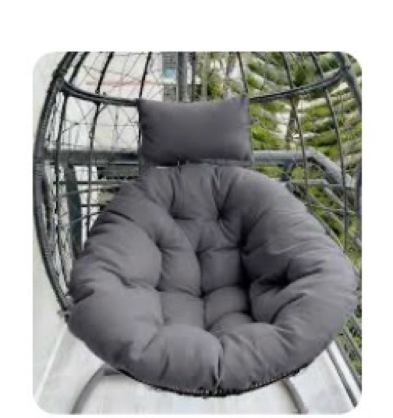 danghoogy outdoor egg chair cushion, waterproof hanging chair cushion with headrest pillow, egg chai