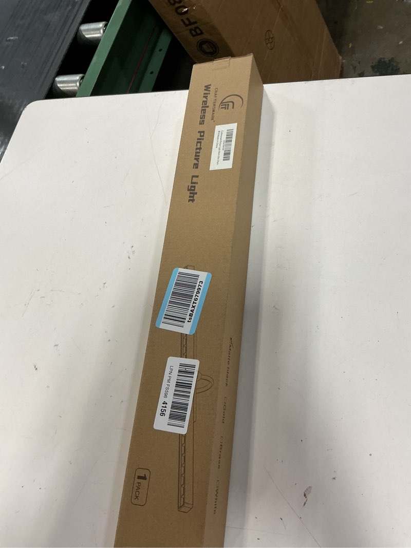 Condition photo showing New/Like New for 24 inch picture light - black 6000mah battery operated wireless wall sconce with remote & timer for paintings, gallery, mirror & artwork black 24in-1pack