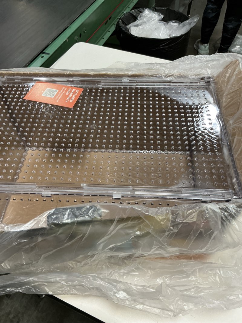 Condition photo showing Good Condition for azv escape proof reptile terrarium,shatter proof polycarbonate tarantula tank with magnetic lid,ventilated spider enclosure,360° clear view,easy clean habitat for gecko,frogs,insects,hermit crabs xl xlarge(15.74*9.84*7.87inch)