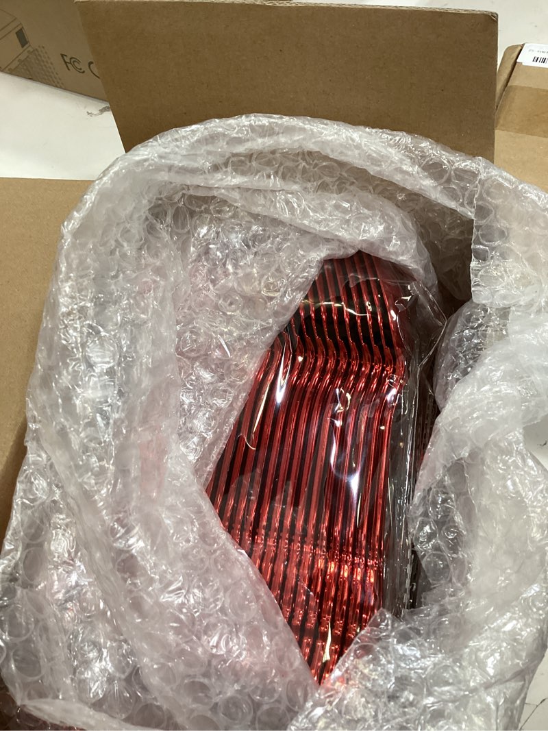 Condition photo showing Good Condition for 150pcs red plastic silverware - elegant disposable utensils - heavy duty vintage red cutlery sets includes 50forks, 50spoons, 50knives for catering dinner party wedding