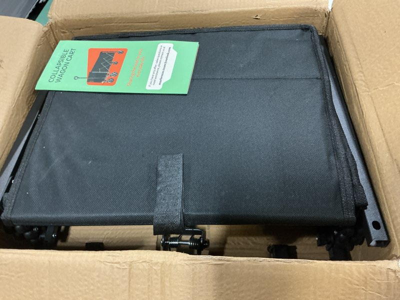 Condition photo showing Good Condition for collapsible wagon cart with all-terrain wheels, 380lbs capacity | foldable lightweight, heavy-duty utility for grocery/shopping/camping/sports/garden, 600d oxford, black