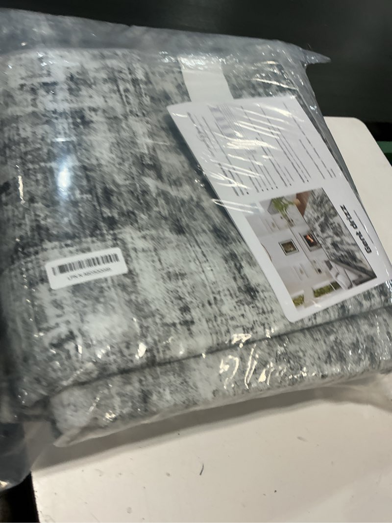 Condition photo showing Good Condition for 6x9 Area Rugs Washable Rug: Large Modern Abstract Living Room Rug Soft Anti-Skid Thin Carpet Indoor Floor Non-Shedding Carpets for Bedroom Dining Room Farmhouse Nursery Home Office Black Black 6' x 9' (Rectangular)