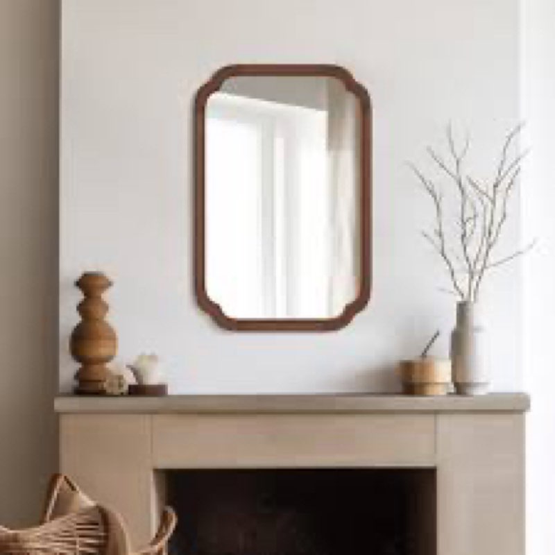 solid wood accent wall mirror for bathroom bedroom 40 x30