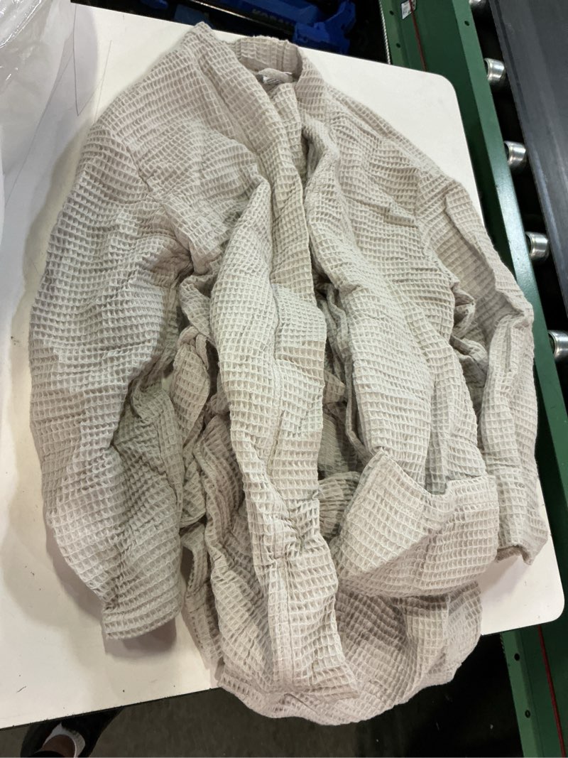 Condition photo showing As Is for organic turkish waffle robe long length, m, silver