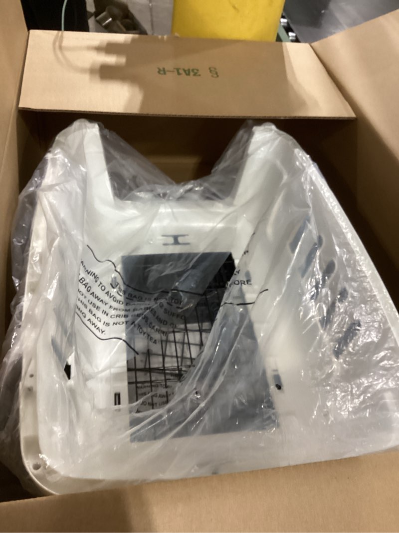 Condition photo showing Good Condition for athena collection 18" hard-sided travel pet carrier for small dogs and cats, plastic dog carriers with 2-door top & front load & ventilation & security lock, cat dog carrier for pet, up to 10lbs, grey 18" grey