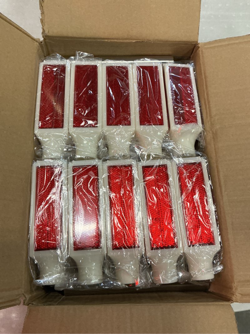 Condition photo showing Good Condition for 10 pcs solar powered driveway markers reflective red landscape reflectors driveway reflectors solar driveway lights for snow road outdoor yard parking sidewalk driveway entrance