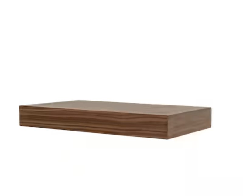 60 in. W x 12 in. D Walnut Veneer Wood Kitchen Decorative Wall Shelf