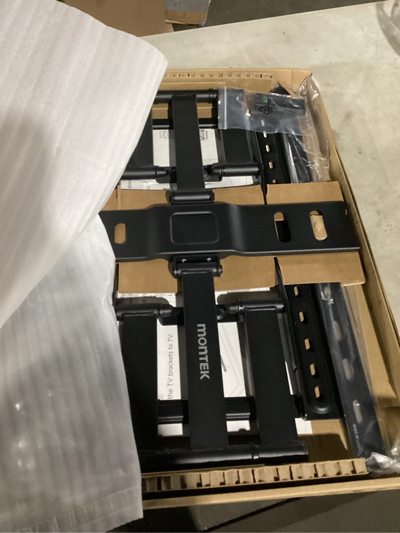 Condition photo showing Good Condition for montek ultra slim tv wall mount for 43-90 inch tvs | 1.1" thin low profile full motion bracket | dual swivel articulating arms with tilt | max vesa 600x400mm | holds 132lbs | fits 16"/18" studs